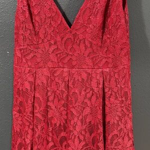 Free People Red Lace Mini Dress
